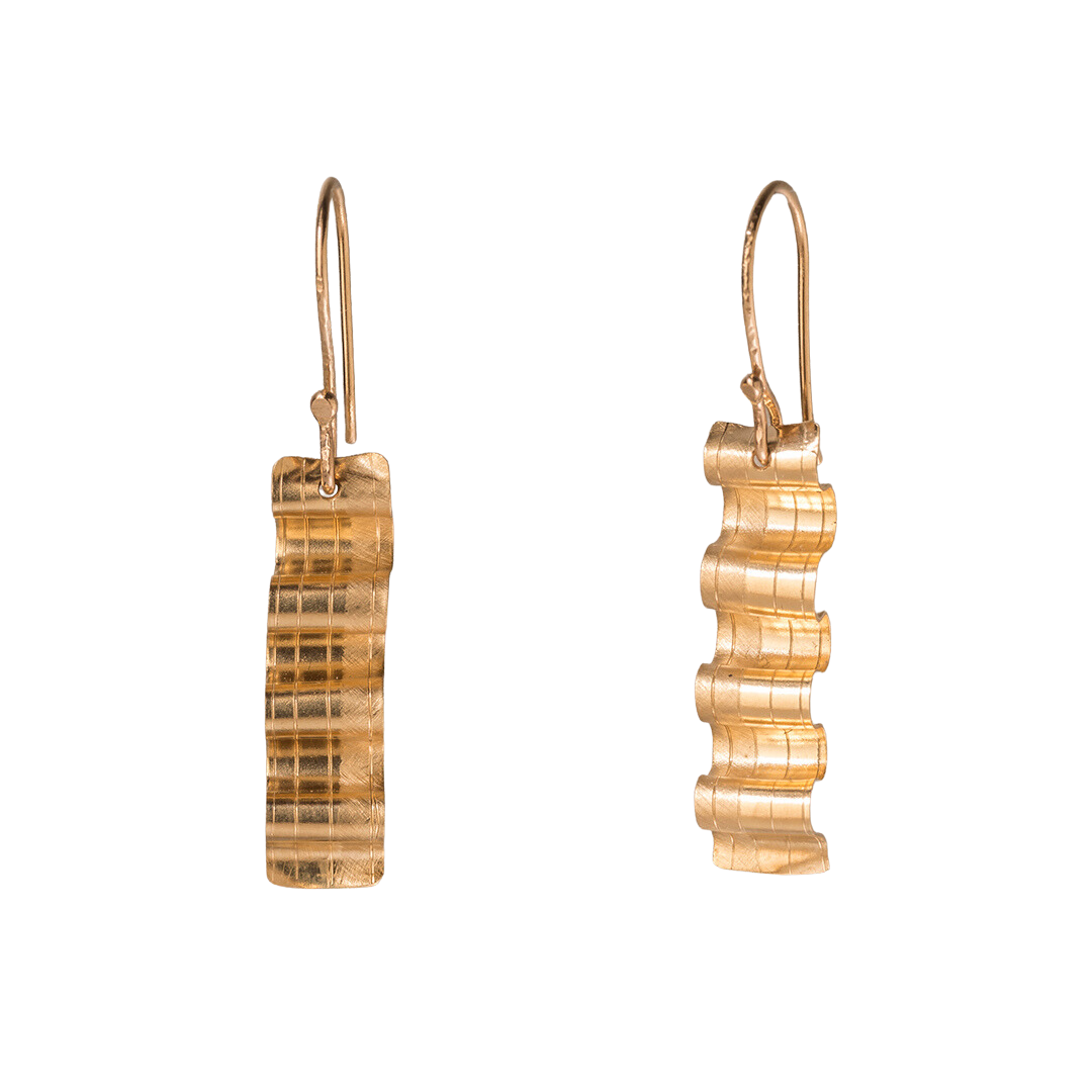 14K Gold Ribbons Earrings