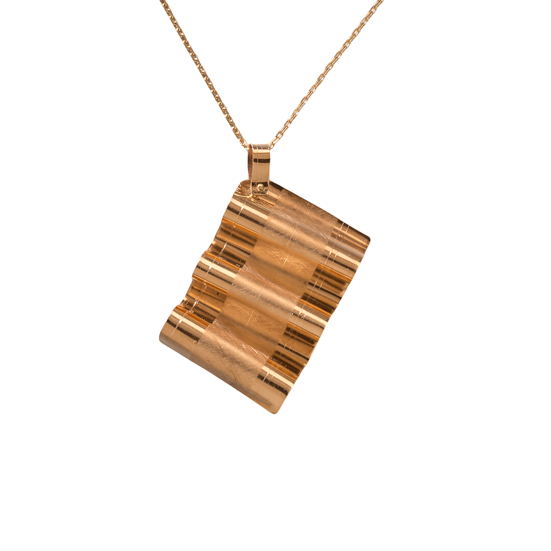 14K Ribbon Candy Inspired Pendant