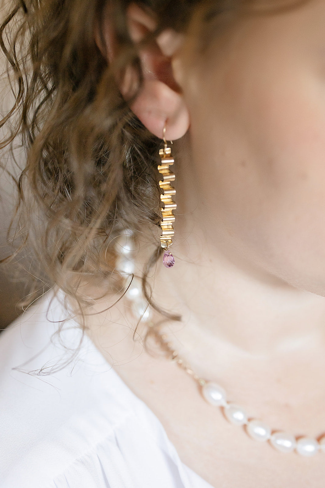14K Freestyle clasp on unique Nugget Pearls