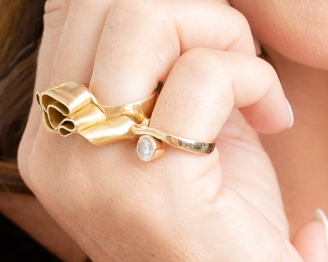 14K Gold Subtle Curve Ring