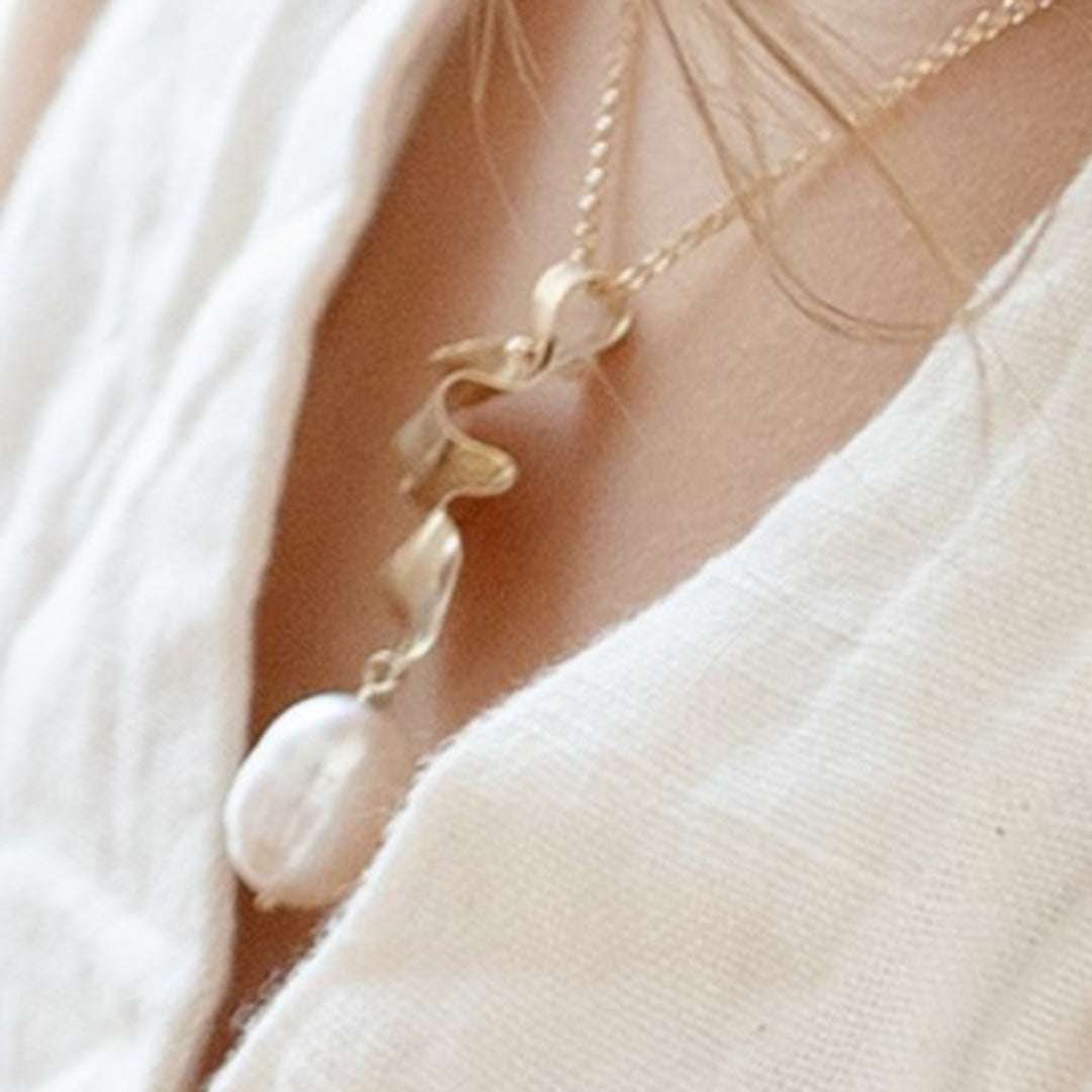 14K Gold and Pearl Pendant