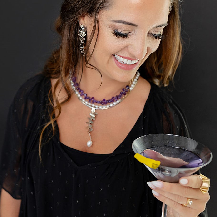 Amethyst Briolette Strand with 14K Gold Clasp