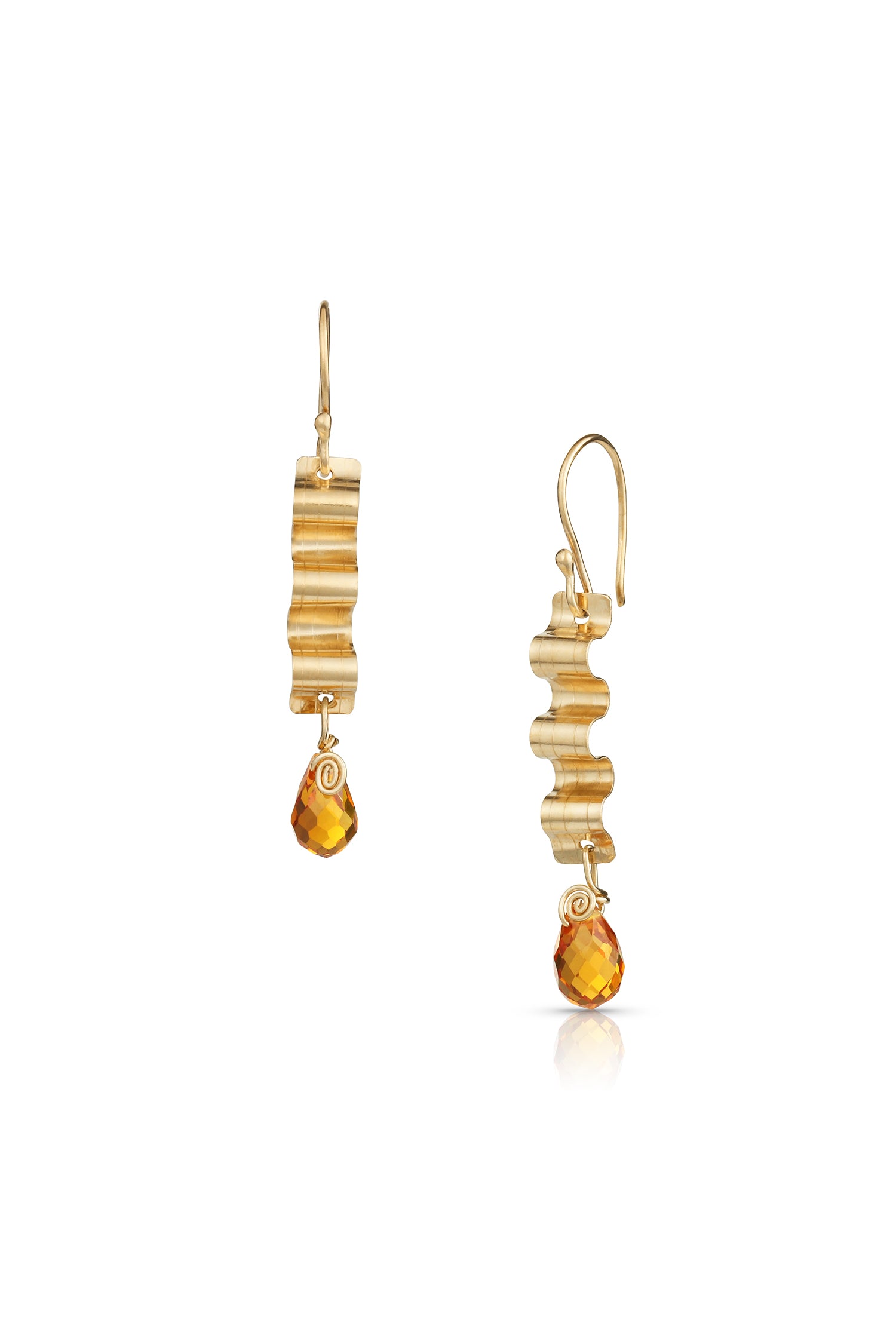 14K Ribbon Earrings with Briolettes