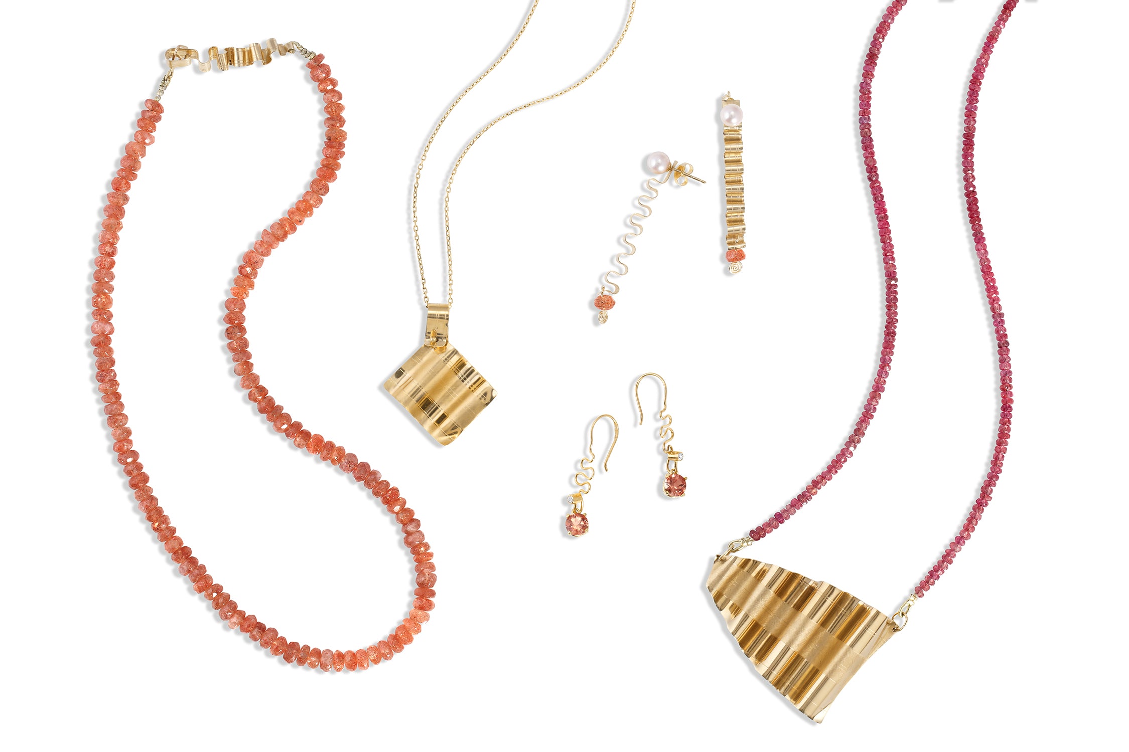 14K Statement Ribbon Candy Necklace
