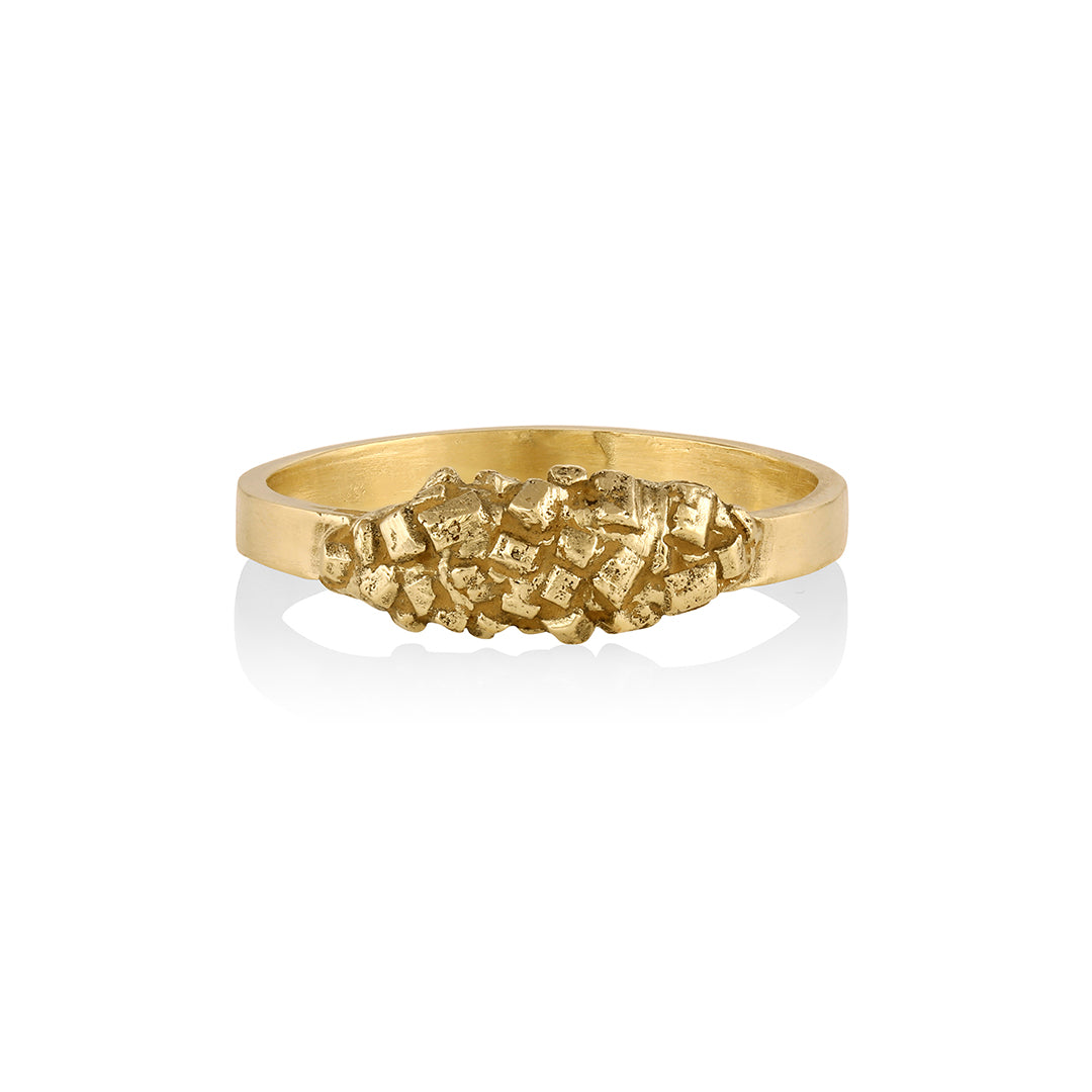 14K Gold Raw Sugar Crytal Ring