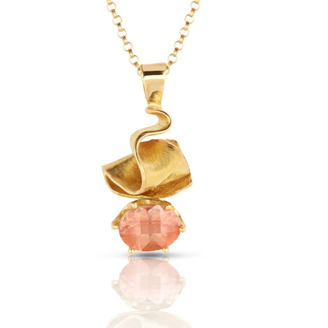 geralyn sheridan designs misturo hikime pendant 14K with Oregon sunstone