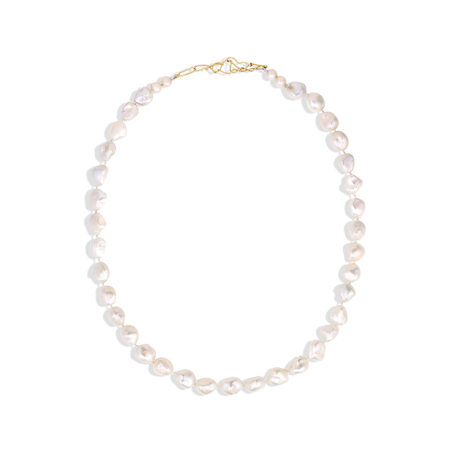 14K Freestyle clasp on unique Nugget Pearls