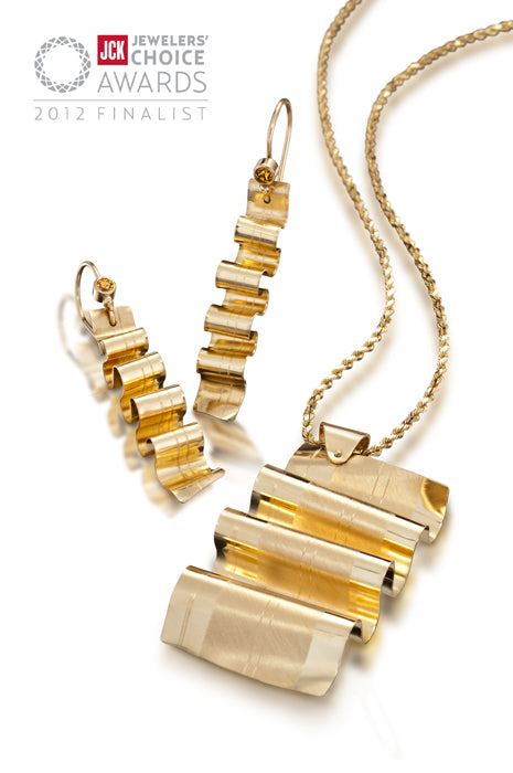 14K Ribbon Candy Inspired Pendant
