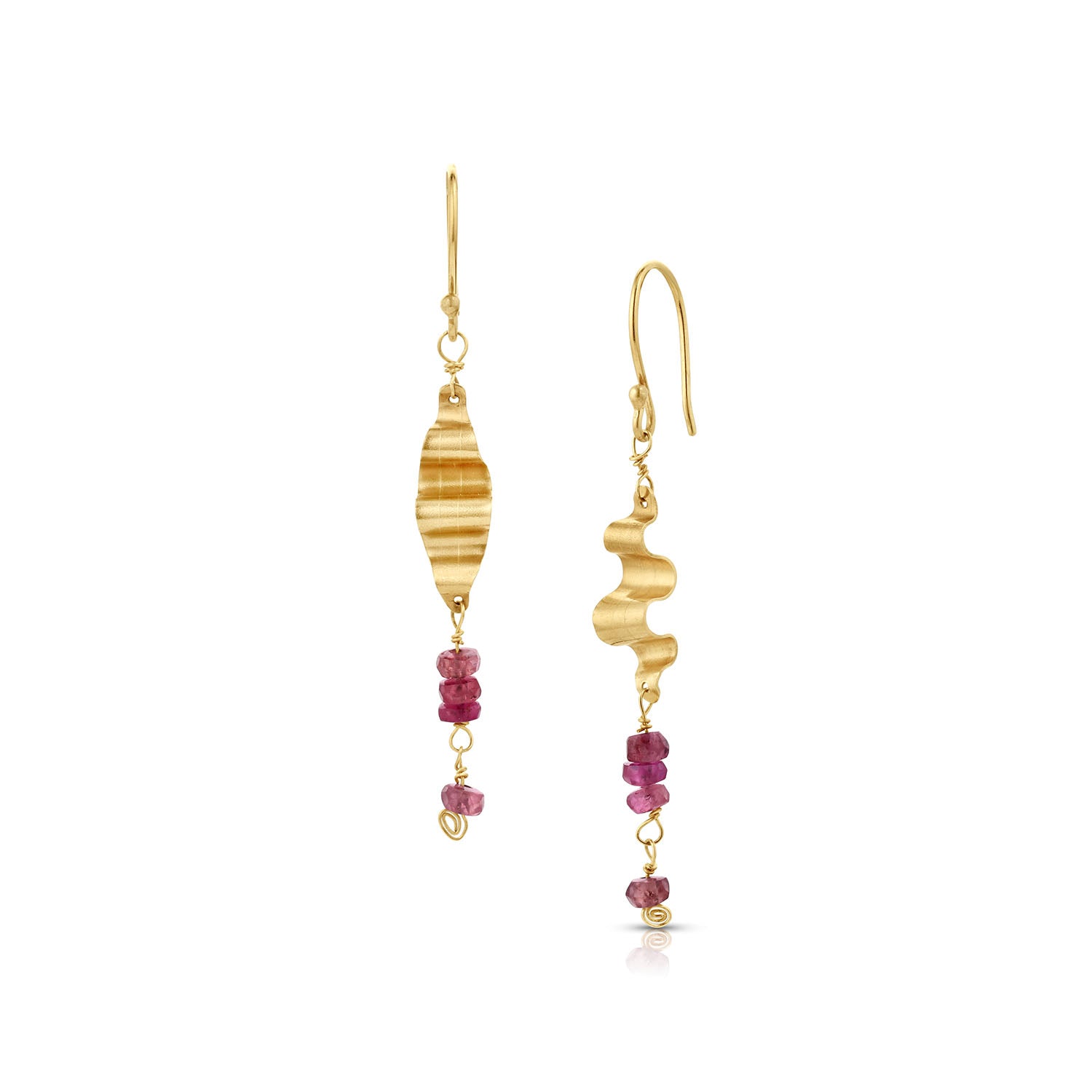 Marquise Ribbon Candy Earrings 14K Gold & Spinel