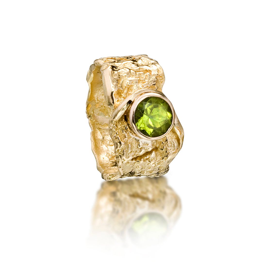 18K Gold Oak Bark Ring