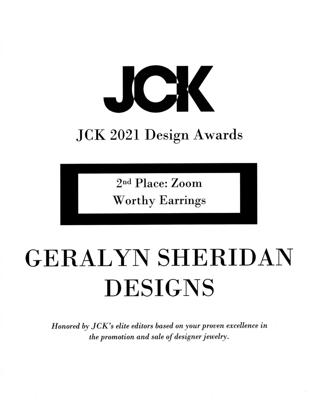 Zoom Worthy Earrings by Geralyn Sheridan Designs | JCK Design Awards 2021