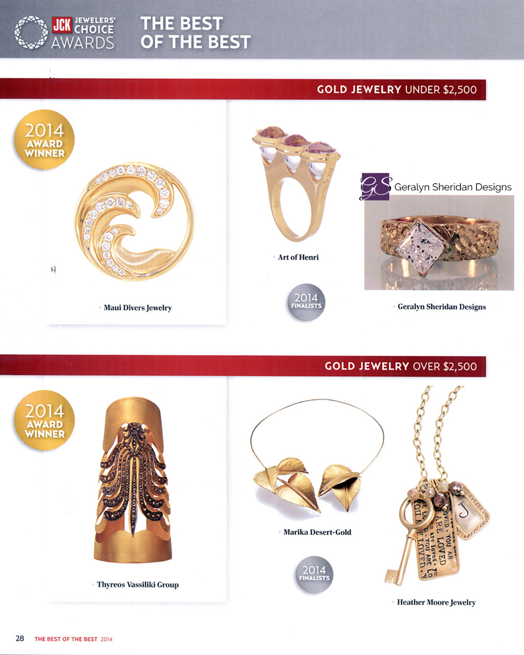 JCK Jewelers Choice Awards 2014 Finalist | Geralyn Sheridan Designs
