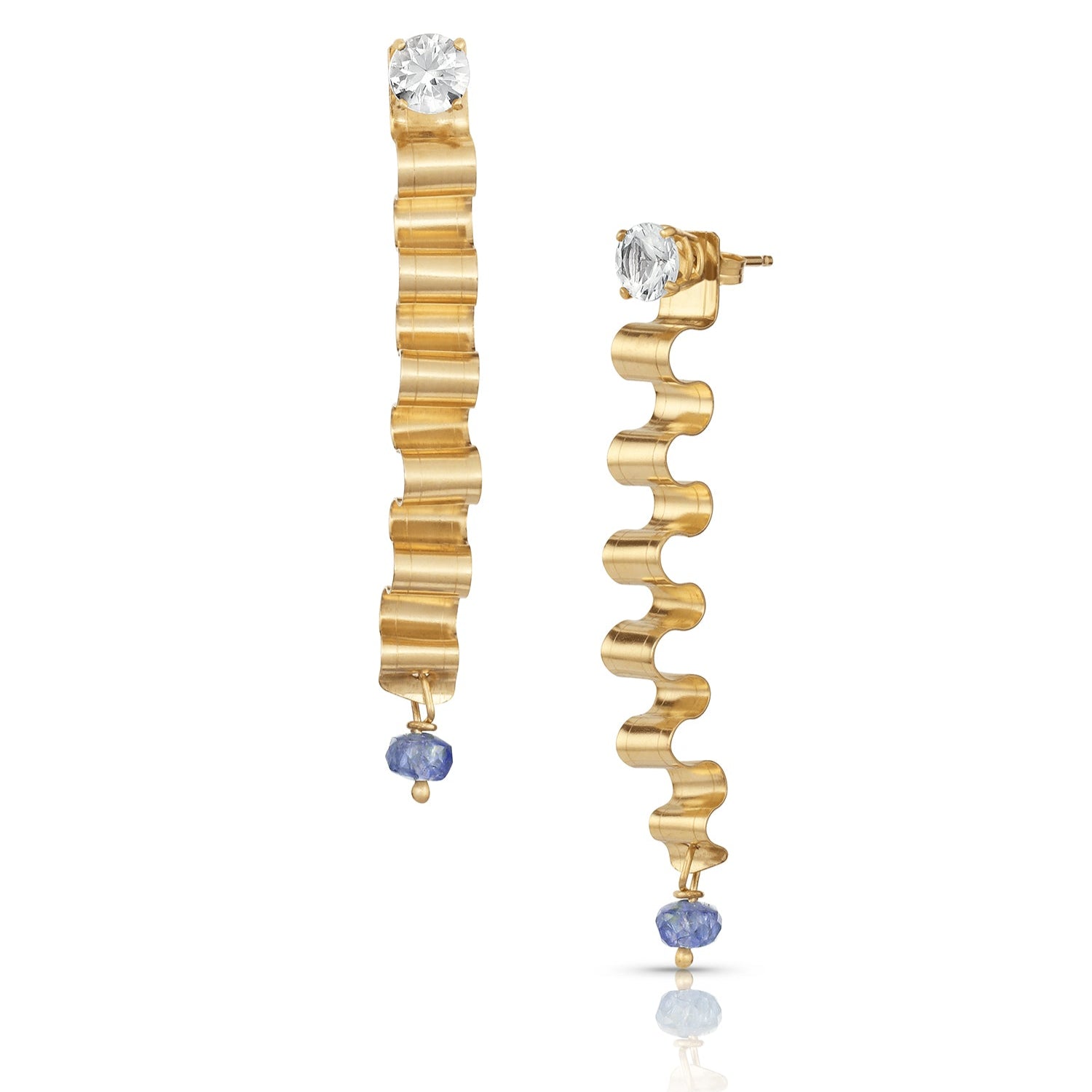 14K Gold & Montana Sapphire Earring Jackets
