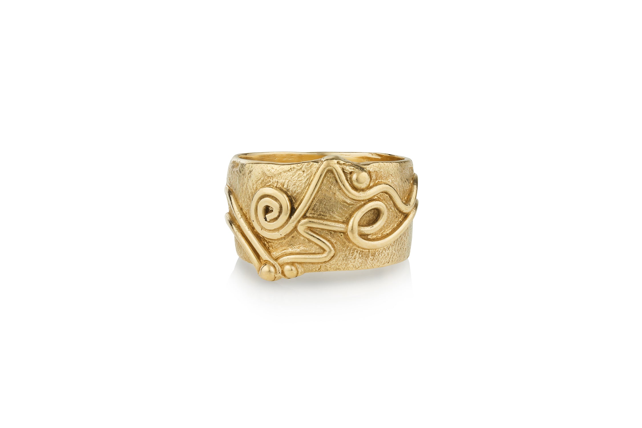 18K Gold Natural Textures Fingerprint Ring