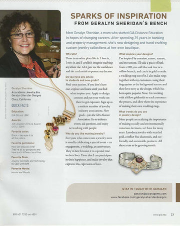 GIA Feature Article 2012 | Geralyn Sheridan Designs