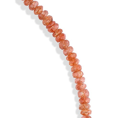 Sunstone Necklace with 14K Ribbon Clasp