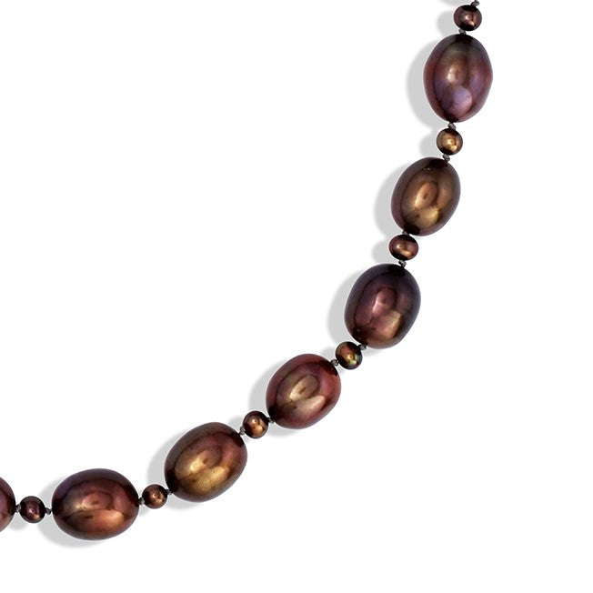Chocolate Pearls with Handmade 14K Gold Clasp