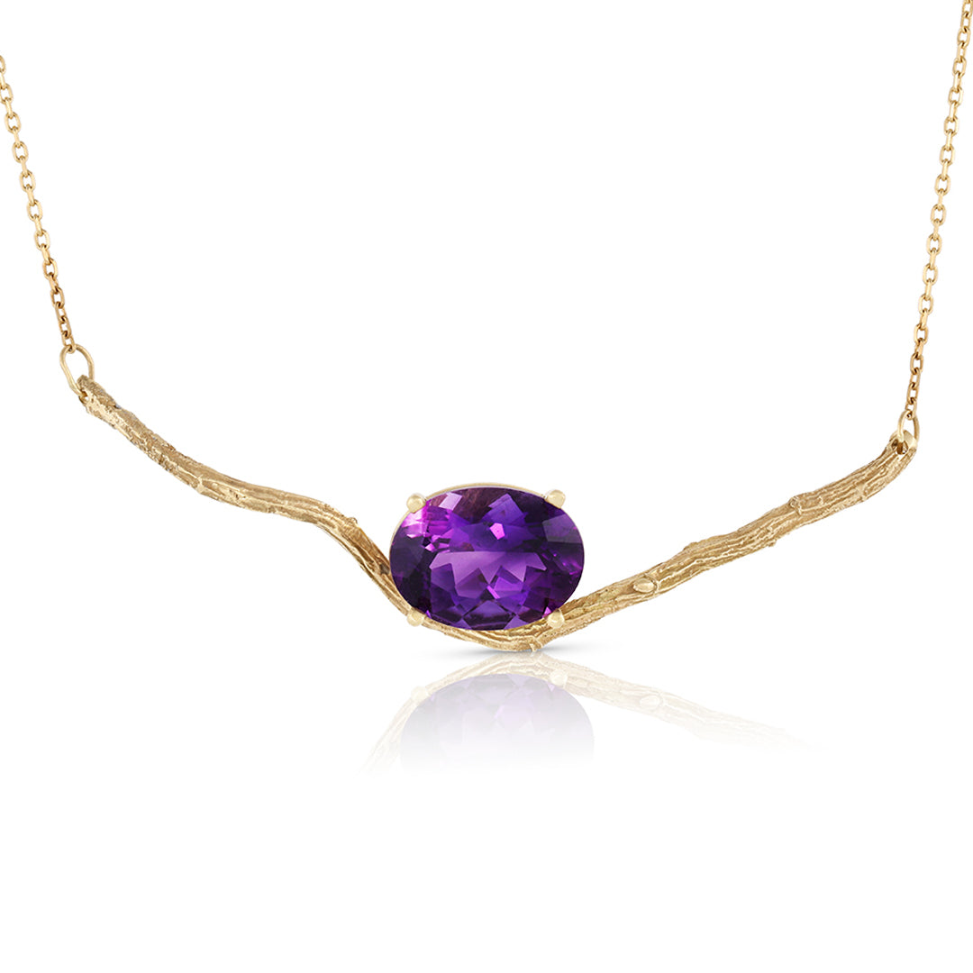 14K Willow branch necklace with Amethyst