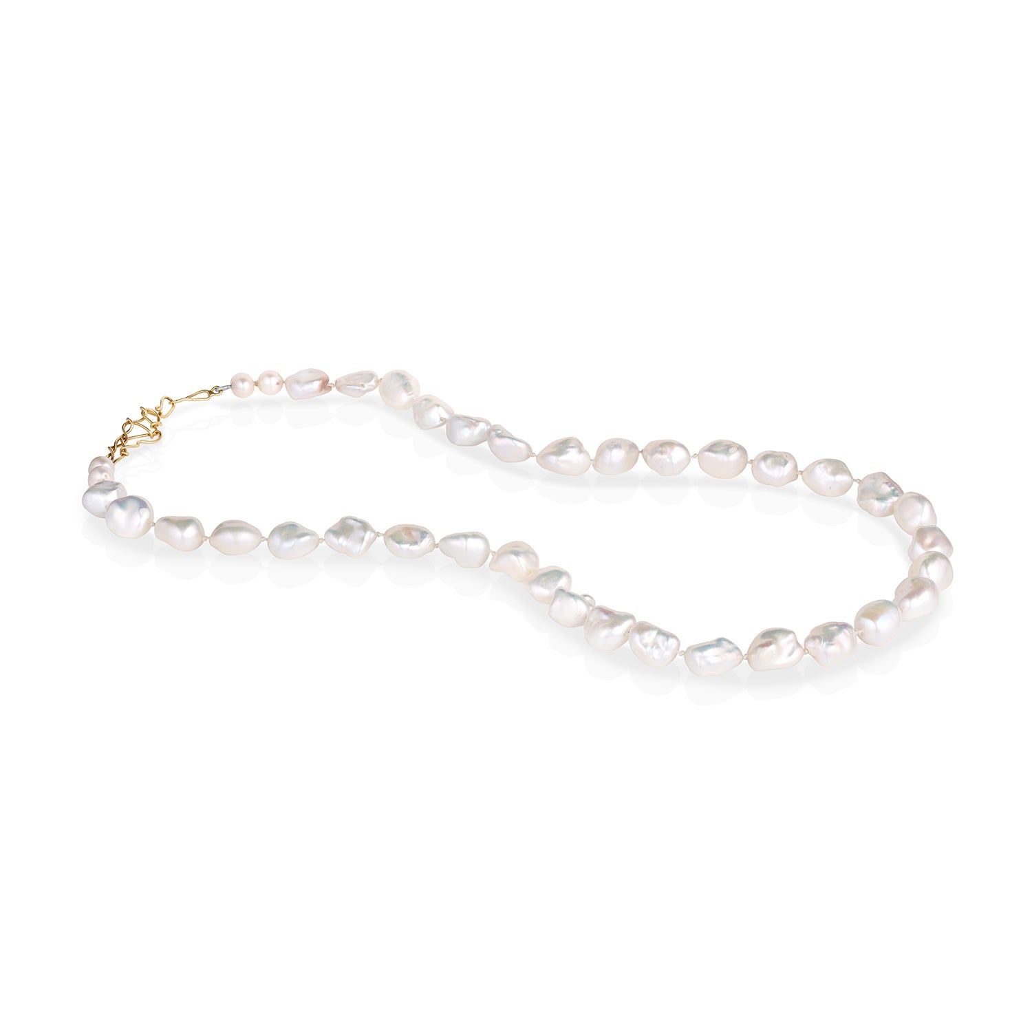 14K Freestyle clasp on unique Nugget Pearls