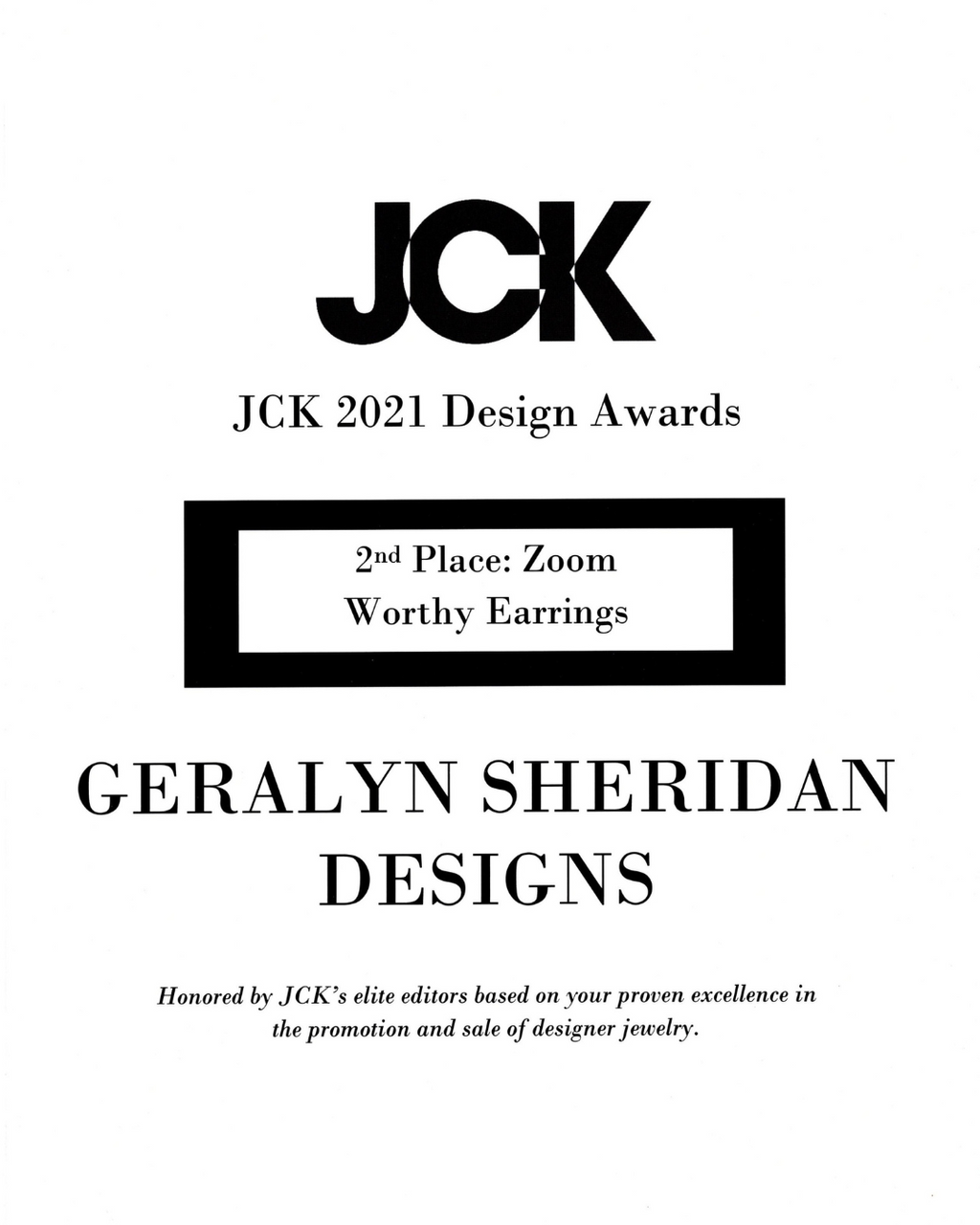 Zoom Worthy Earrings by Geralyn Sheridan Designs | JCK Design Awards 2021 