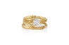 Pear Shaped Diamond & Golden Willowbranch Wedding & Engagement Ring Set